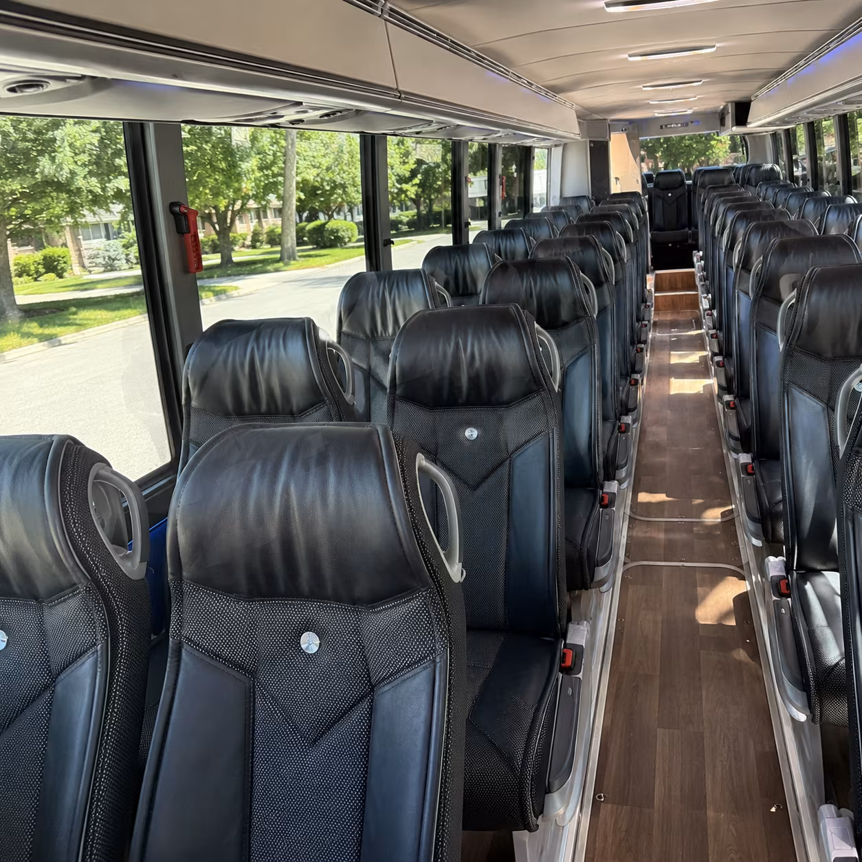 san mateo 40 passenger charter bus inside