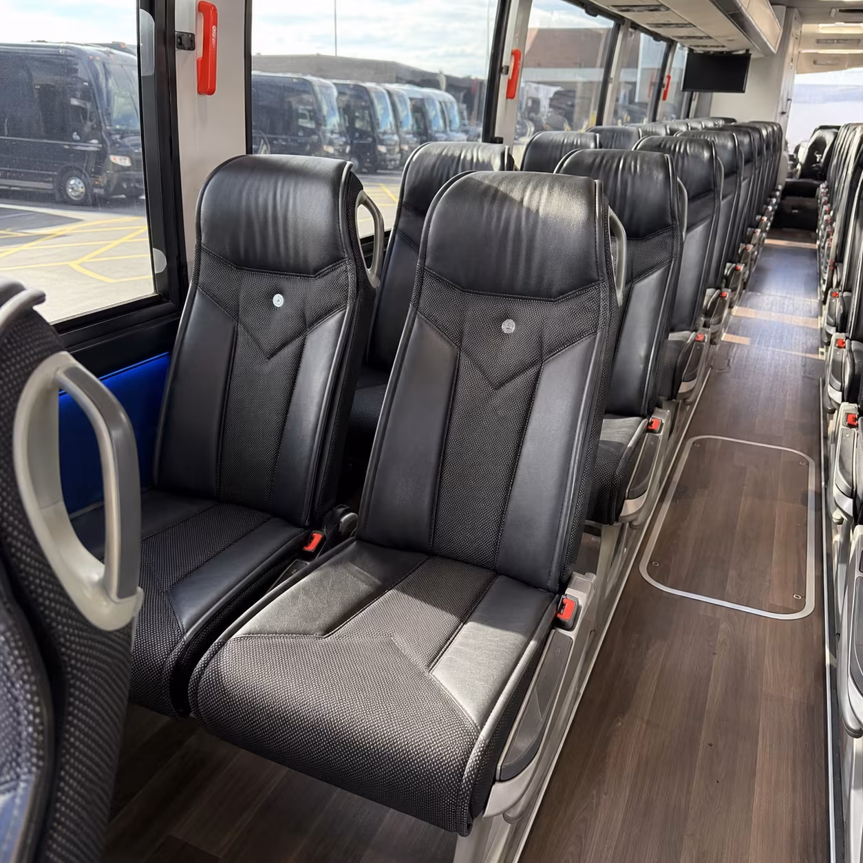 san mateo 40 passenger charter bus interior