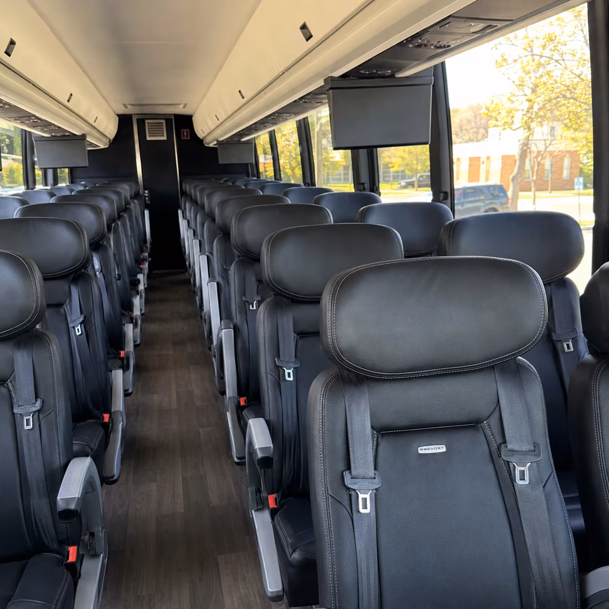 san mateo 45 passenger charter bus inside