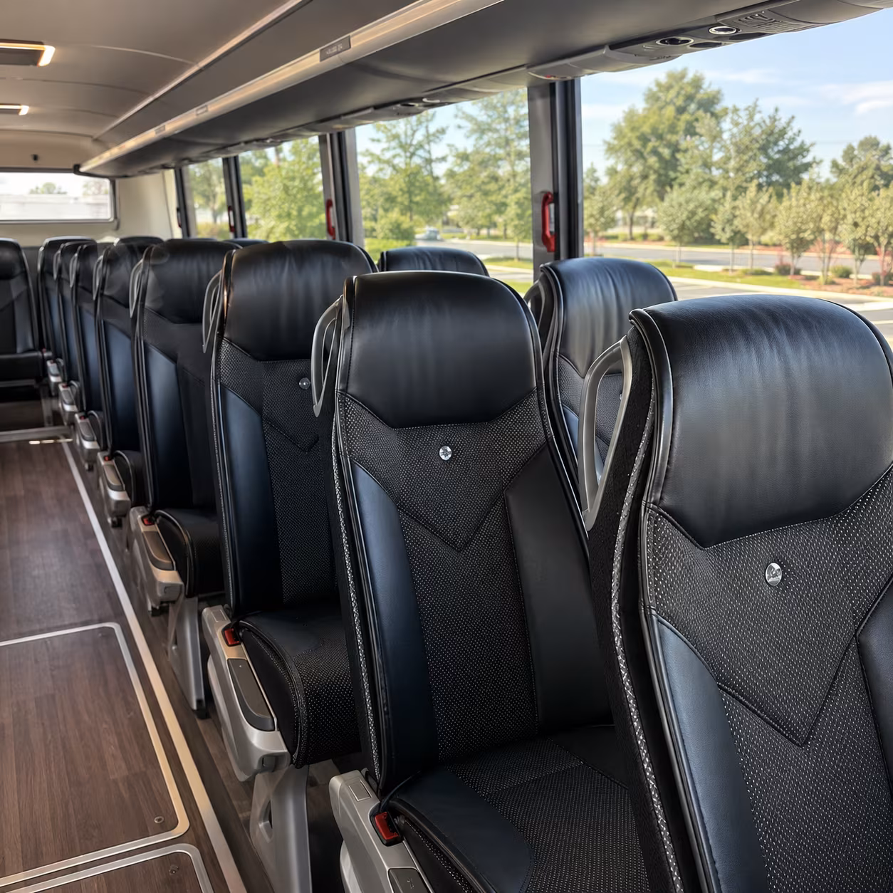 san mateo 45 passenger charter bus interior