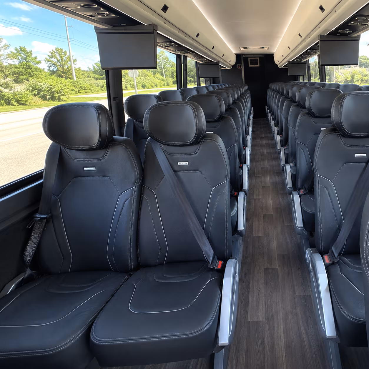 san mateo 47 passenger charter bus inside