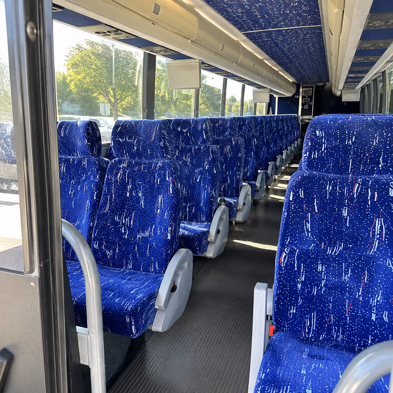 san mateo 50 passenger charter bus inside